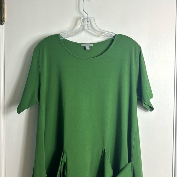 Cos A-Line Jersey Dress In Green Pockets Lagenlook Minimalist Size Large - Picture 4 of 11